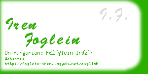 iren foglein business card